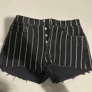 Reformation Striped Jean Shorts